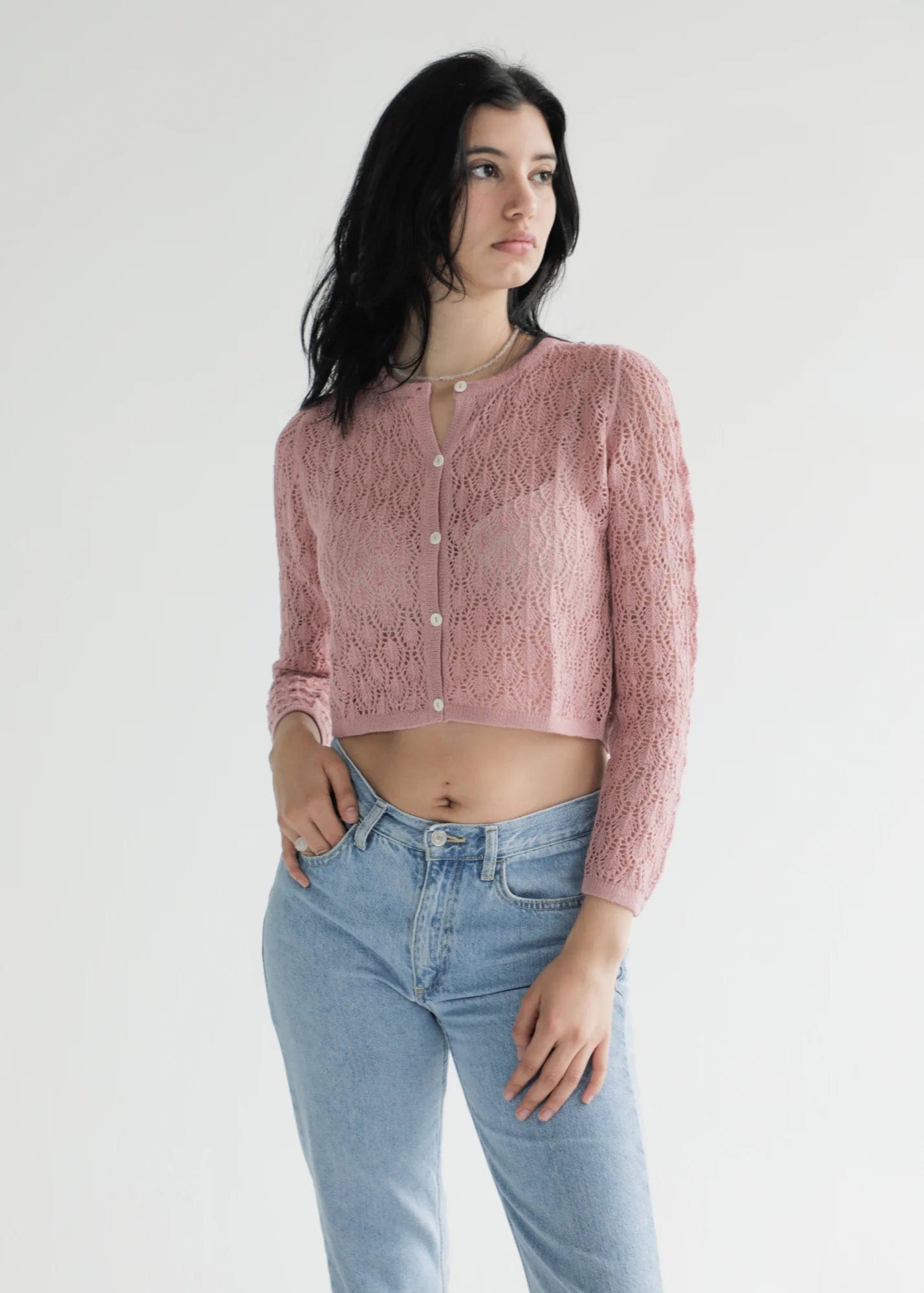 Yanawara Knitwear Wara Alpaca Cardigan in Pink