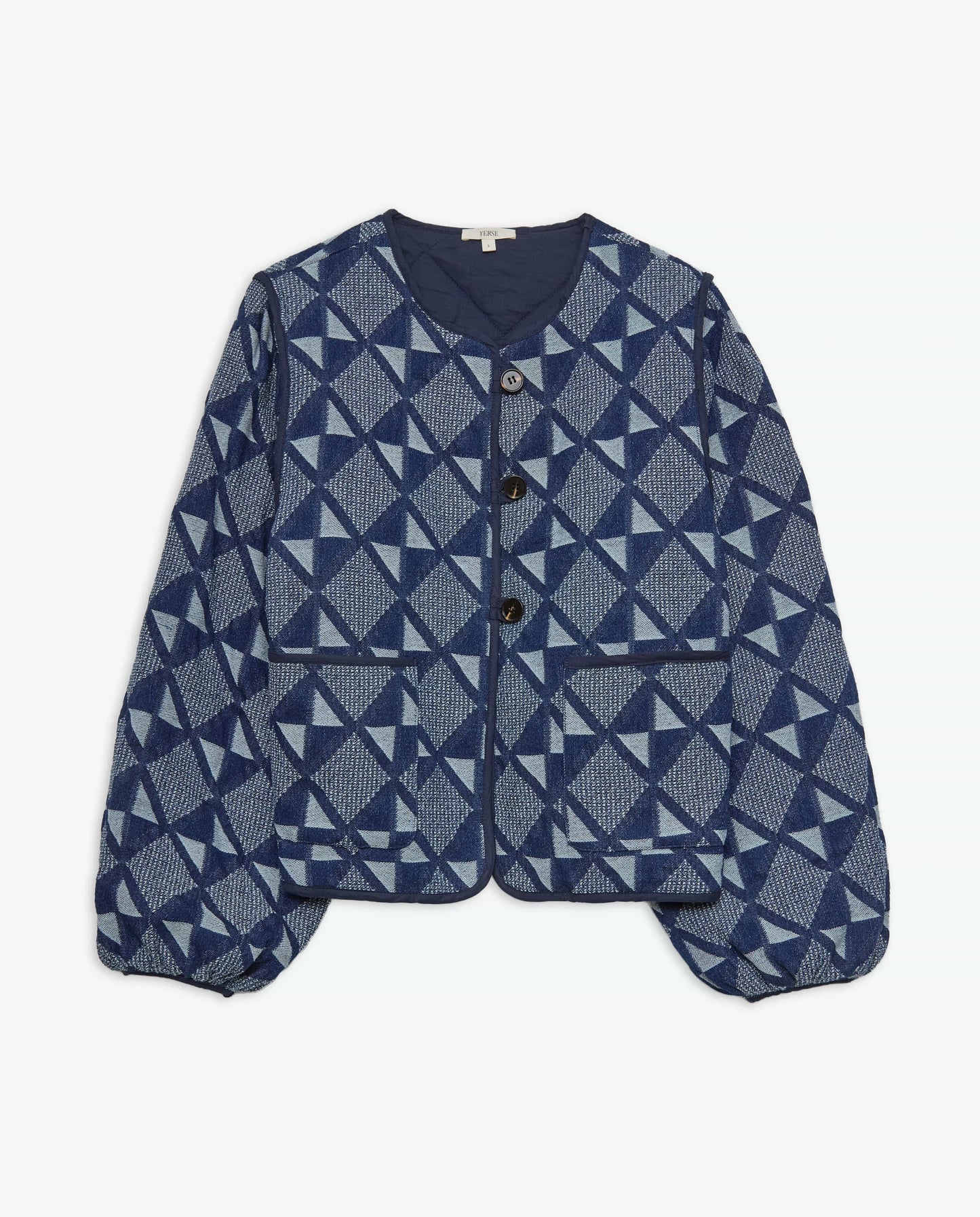 Yerse JACKET Romy Jacket in Indigo Geometry
