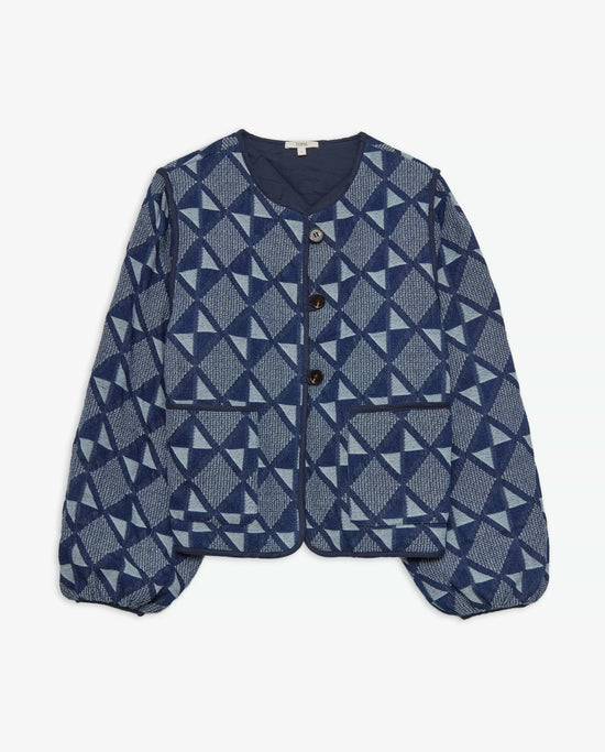 Yerse JACKET Romy Jacket in Indigo Geometry