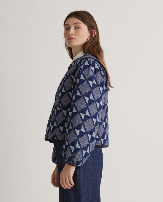 Yerse JACKET Romy Jacket in Indigo Geometry