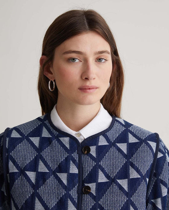 Yerse JACKET Romy Jacket in Indigo Geometry