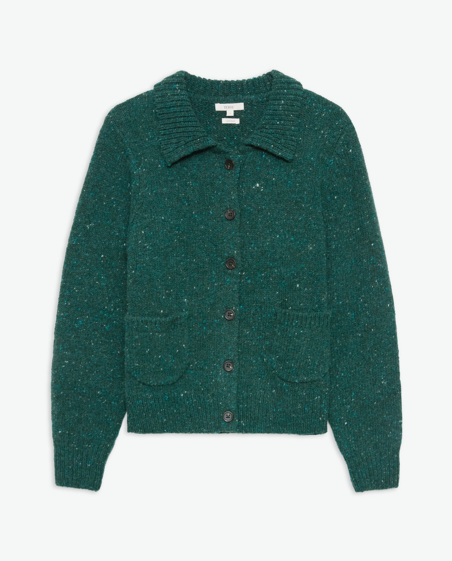 Yerse Knitwear Sandal Cardigan in Pine Fleck