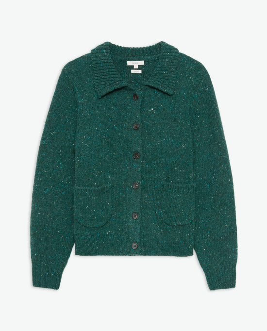 Yerse Knitwear Sandal Cardigan in Pine Fleck