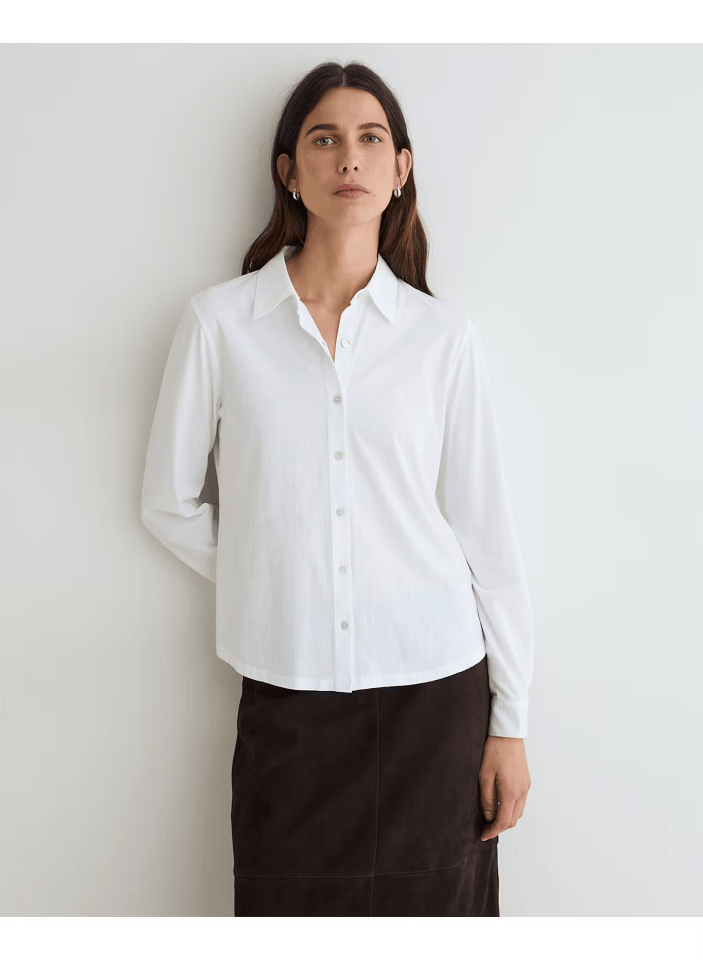 Yerse Tops The Marlowe Cotton Shirt in White
