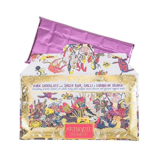 ARTHOUSE UNLIMITED Accessories Chocolate Bar - Angels of Deep Dark Chocolate with Spiced Rum, Chilli & Caribbean Crunch