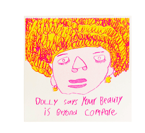 ARTHOUSE UNLIMITED Accessories Dolly Says Your Beauty is Beyond Compare Card