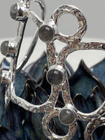 Sculptural Silver Bangle with Labradorite
