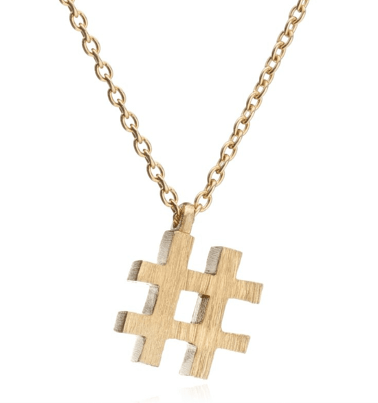 AZUNI LONDON Necklaces Hashtag Necklace Gold