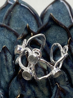 Thalia Small Silver Sculptural Ring in Labradorite