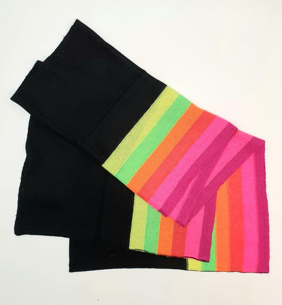 Brodie Cashmere Knitwear ONE SIZE Rainbow Stripe Evie Scarf Black
