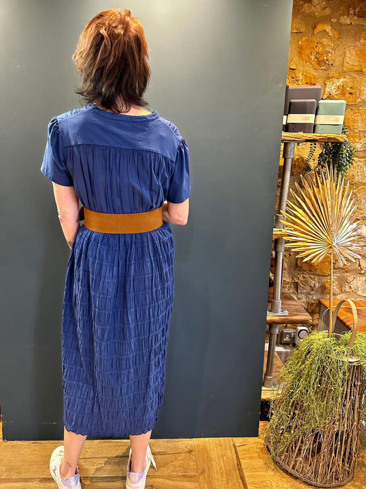 European Culture Dresses Short Sleeve Dress in Mediterranean Blue