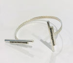 FL Private Collection Bracelets Silver & Hematite Bar Cuff