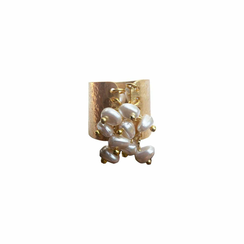 Bronze Pearl Cluster Ring