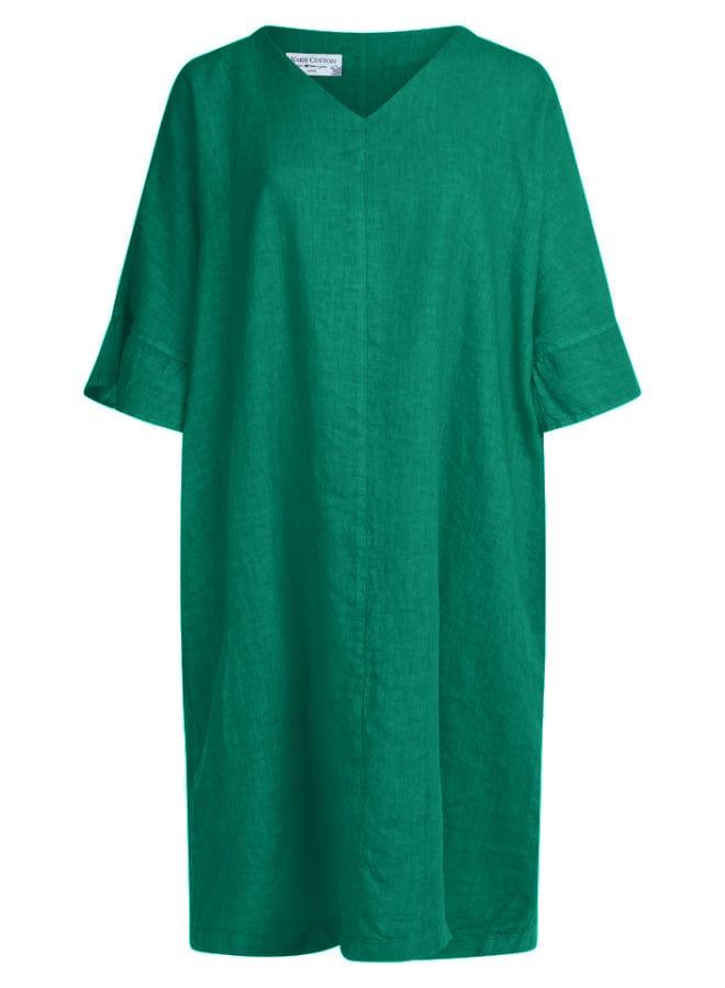 Haris Cotton Dresses ONE UNIVERSAL SIZE Cocoon Dress in Emerald Green