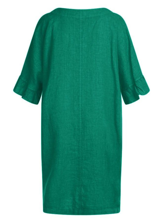 Haris Cotton Dresses ONE UNIVERSAL SIZE Cocoon Dress in Emerald Green