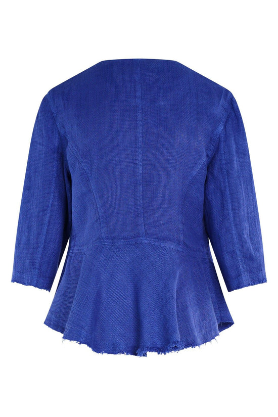 Haris Cotton Jackets Open Weave Jacket in Lapis Blue