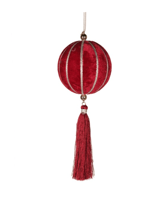 Home Home Red Fabric Bauble with Tassel