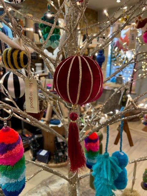 Home Home Red Fabric Bauble with Tassel