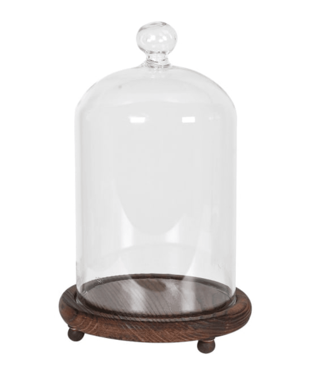 Home Home Small Wooden Base Glass Dome
