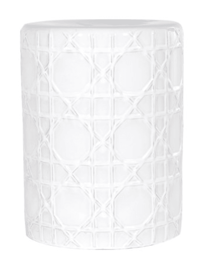 Home Home White Criss Cross Patterned Stool