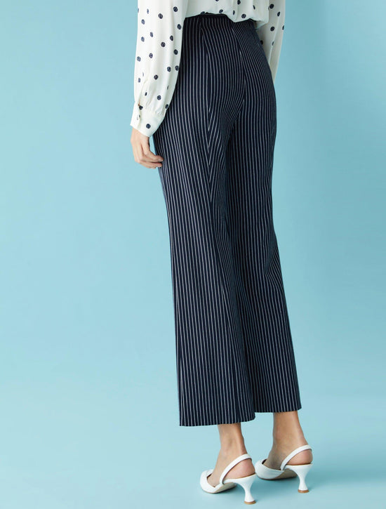 iBLUES Bootcut Trousers in Navy Pinstripe