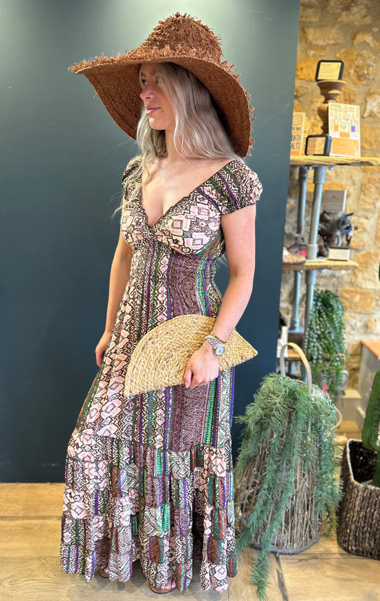 LUNA LLENA Dresses Peasant Dress in Outback Print
