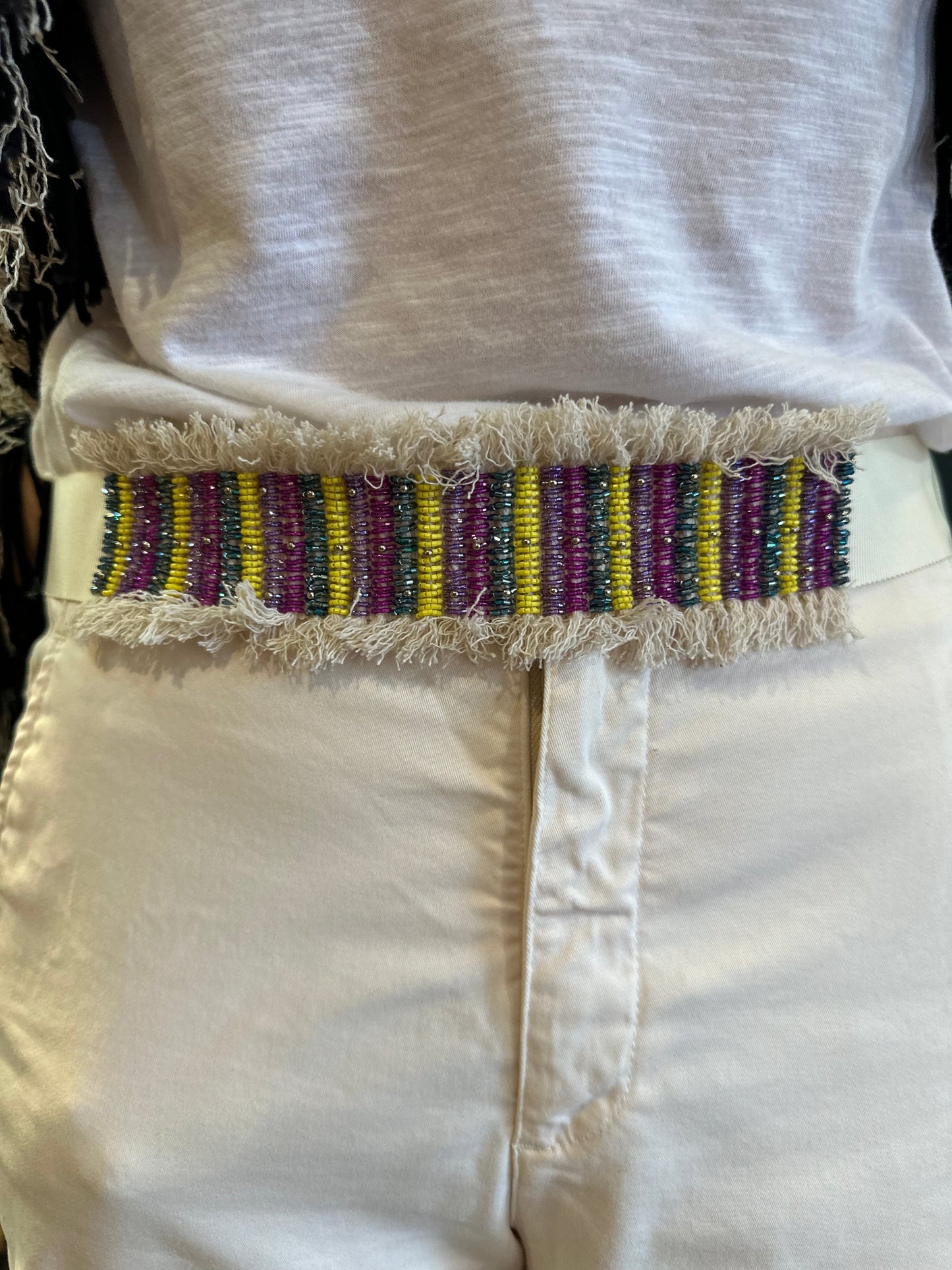 Pennyblack Belts Alasca Belt in Multi Coloured Embroidery