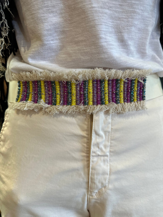 Pennyblack Belts Alasca Belt in Multi Coloured Embroidery