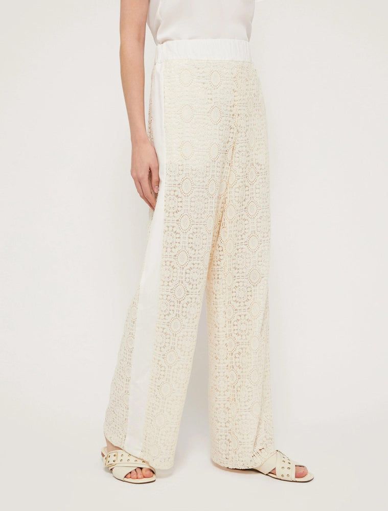 Pennyblack Trousers Macrame Wide Trousers in Cotton Ivory