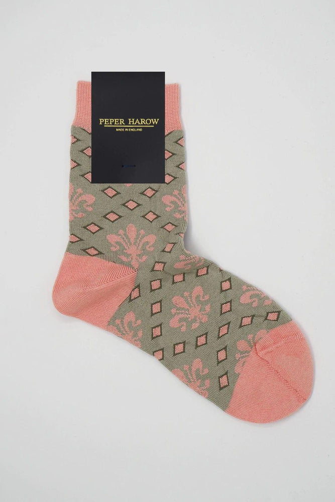 Peper Harow Accessories Fleur De Lis Socks Grey