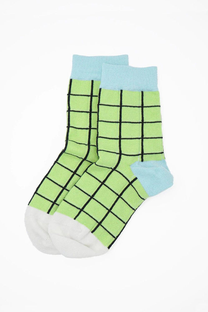 Peper Harow Accessories Grid Socks Lime