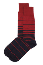 Peper Harow Burgundy Retro Stripe Socks
