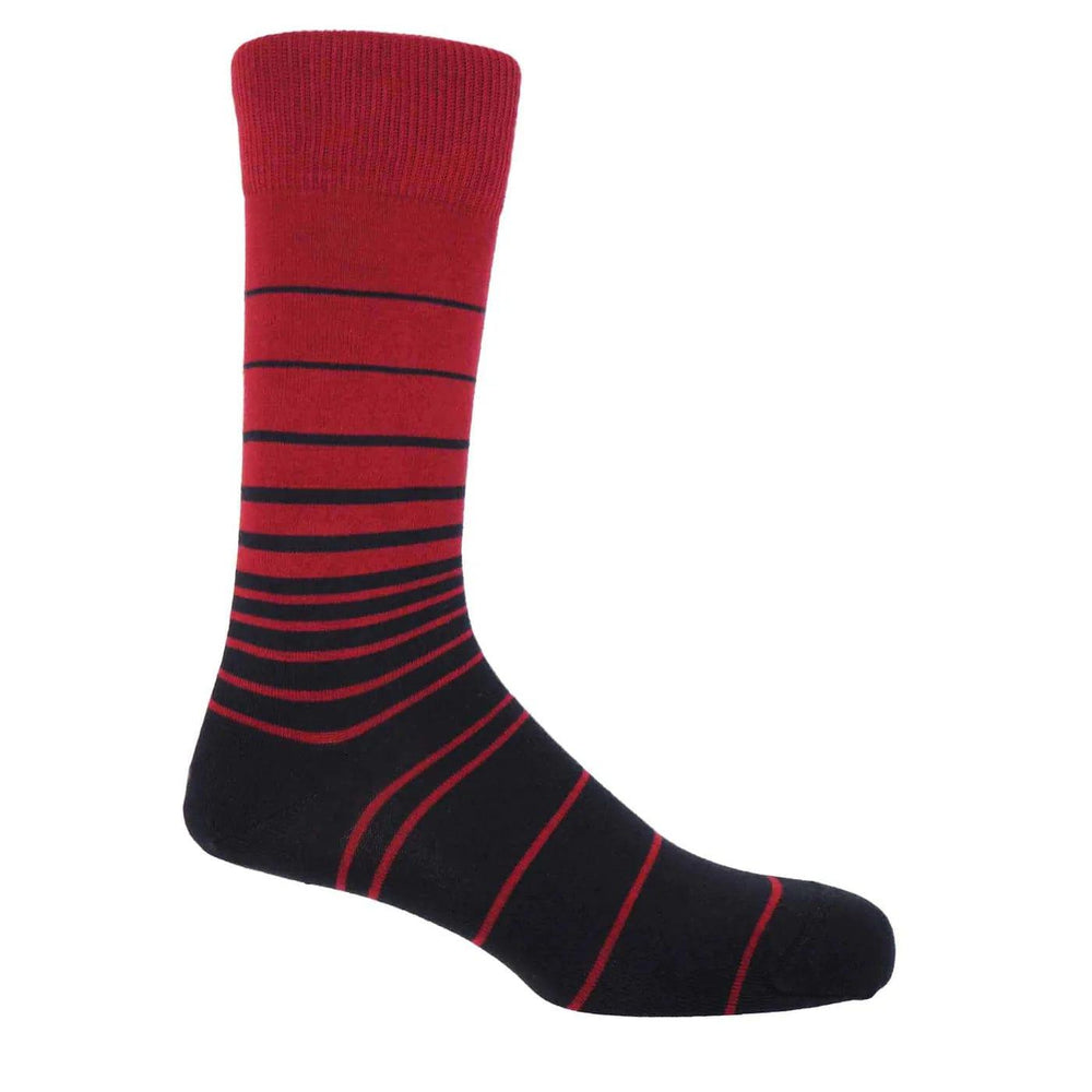 Burgundy Retro Stripe Socks