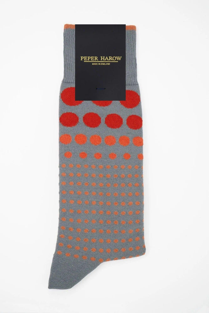 Peper Harow Grey Grad Polka Socks