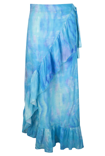 Sophia Alexia Skirts SIZE - ONE SIZE Wrap Skirt in Turquoise Wave