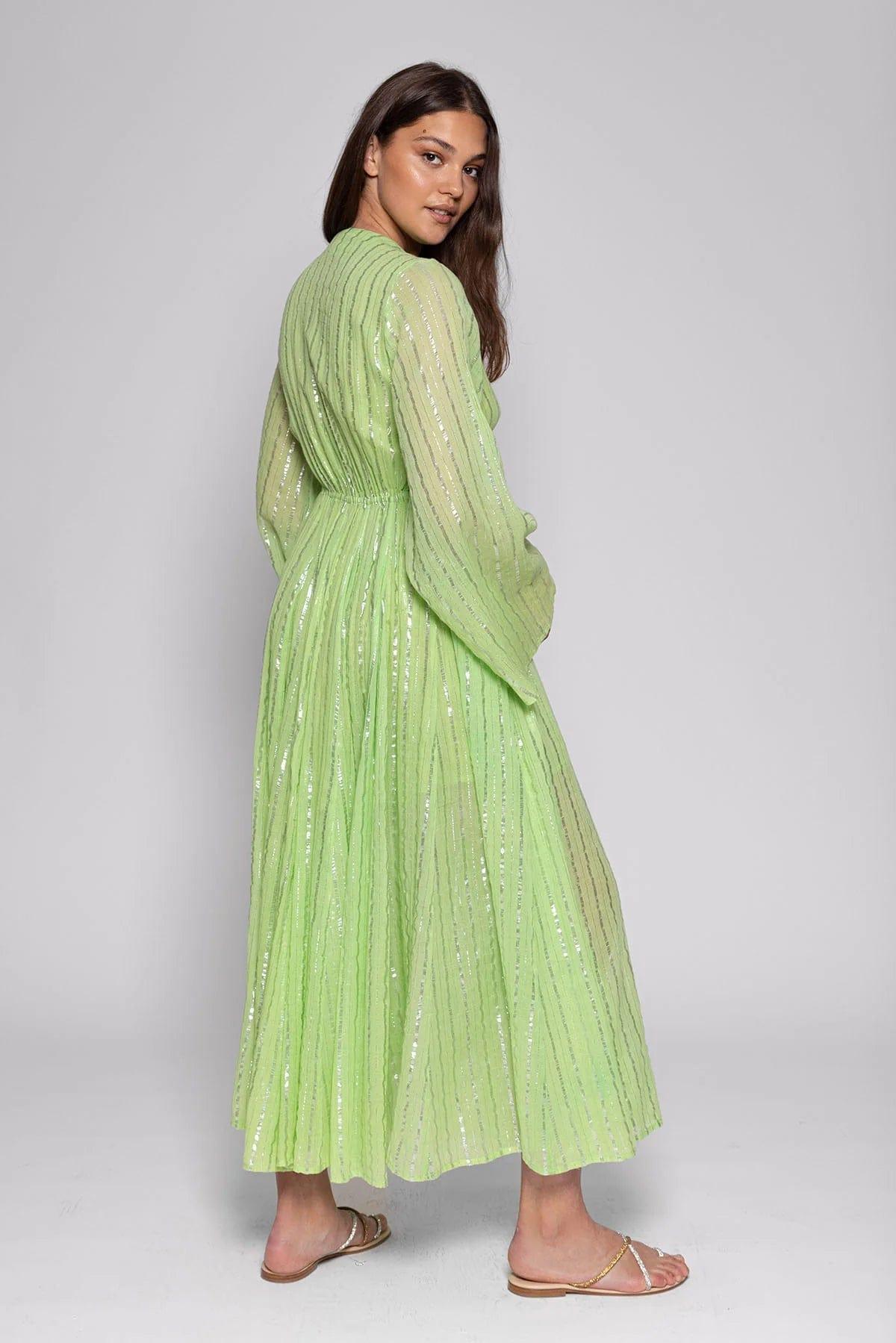 Lime green clearance pleated dress