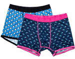 2 Pack Penguins & Sharks Bamboo Boxers