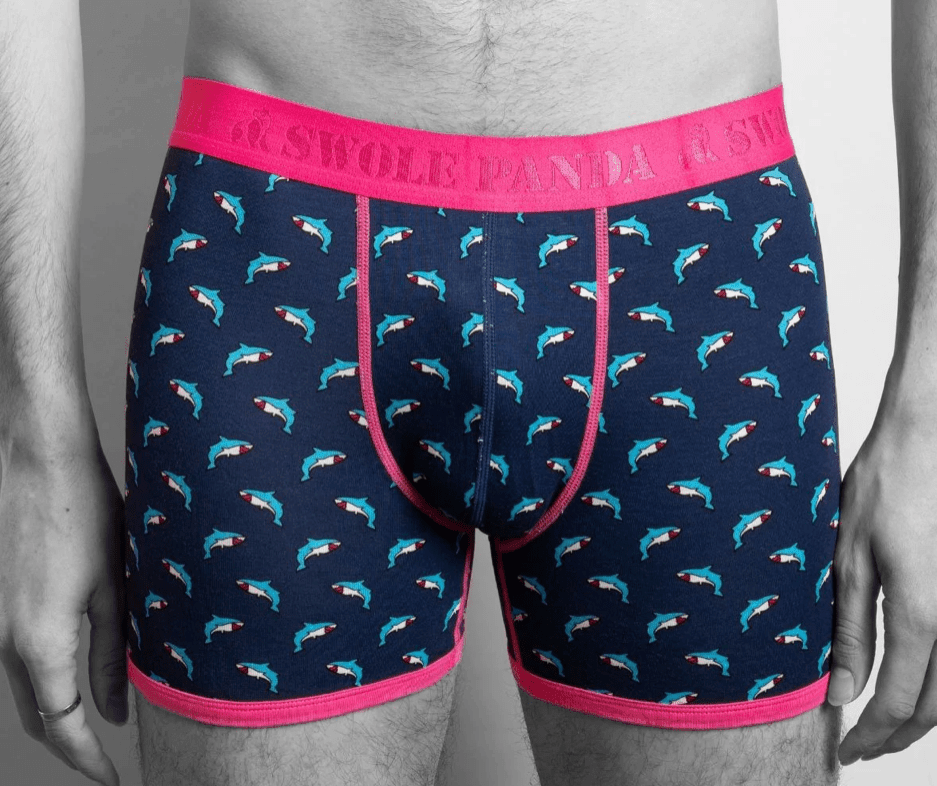 Swole Panda Mens Accessories 2 Pack Penguins & Sharks Bamboo Boxers