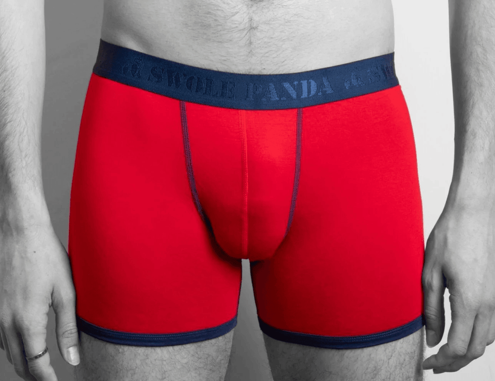 Red Navy Waistband Bamboo Boxer