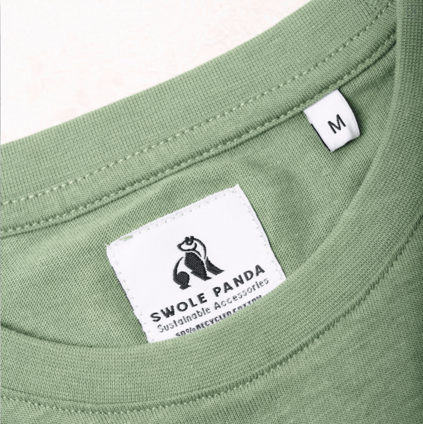 Load image into Gallery viewer, Swole Panda Mens T-Shirts Refibra T-Shirt in Khaki
